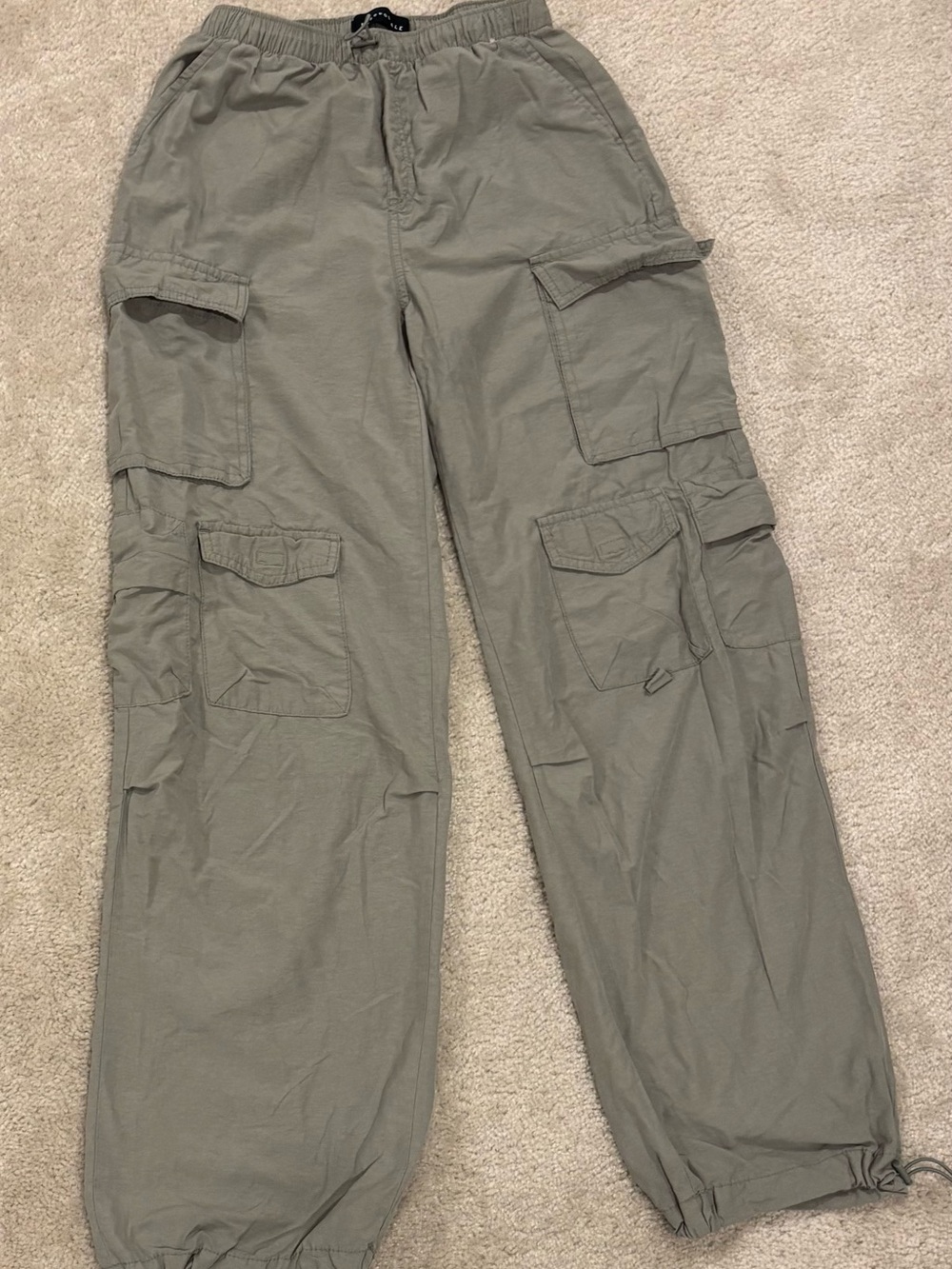 Aeropostale Sage Green Cargo Pants with Drawstring Waist